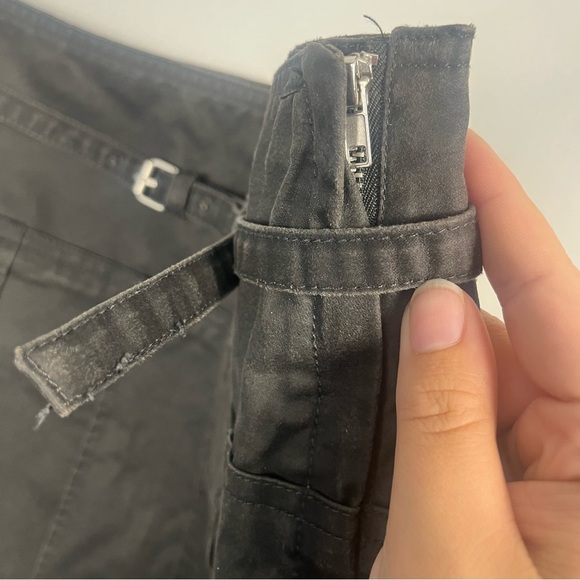 Zara waxed pleated skirt dark grey size small new - Picture 6 of 9